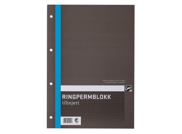 Ringpermblokk A4 Ulinjert 80 blad Miljømerket 